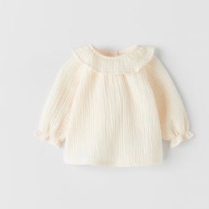 Zara Kids Textured Ruffled Shirt 1-3 months NWT